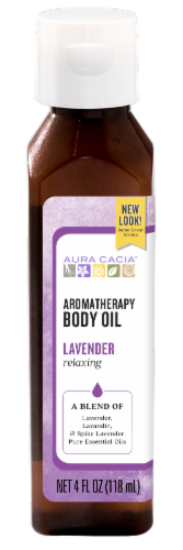 Aura Cacia Relaxing Lavender Aromatherapy Body Oil Perspective: front