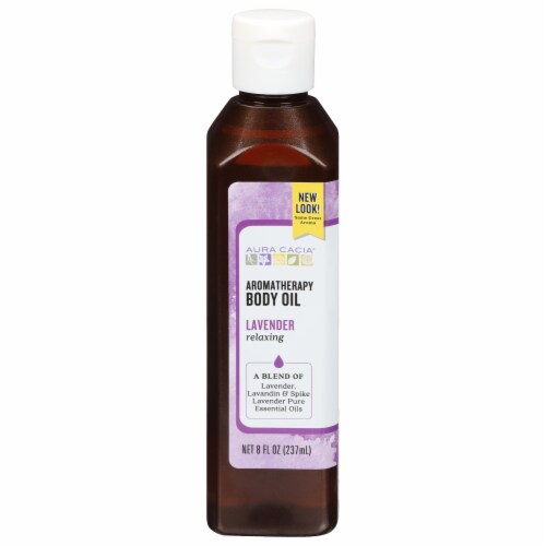 Aura Cacia Lavender Harvest Body Oil Perspective: front