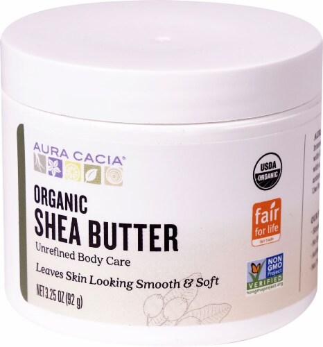 Aura Cacia Organic Shea Butter Unrefined Body Care Perspective: front