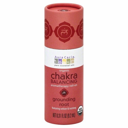 Aura Cacia - Organic Chakra Balancing Aromatherapy Roll-on - Grounding Root - .31 oz Perspective: front