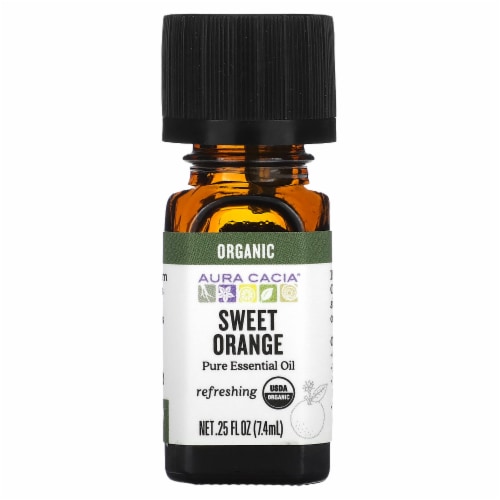 Aura Cacia Organic Sweet Orange Oil Perspective: front