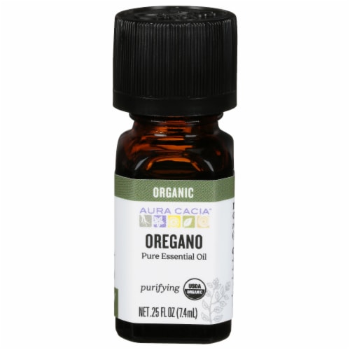 Aura Cacia Organic Oregano Pure Essential Oil Perspective: front