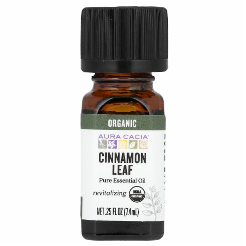 Aura Cacia Organic Cinnamon Leaf Oil Perspective: front