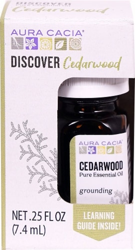 Aura Cacia Discover Cedarwood Pure Essential Oil Perspective: front