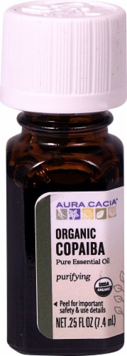 Aura Cacia Purifying Organic Copaiba Pure Essential Oil Perspective: front