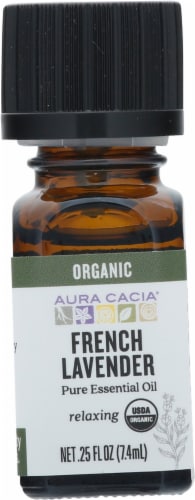 Aura Cacia Organic French Lavender Pure Essential Oil Perspective: front