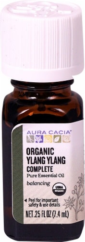 Aura Cacia Organic Ylang Ylang Complete Pure Essential Oil Perspective: front
