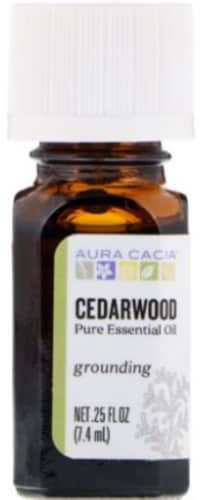Aura Cacia Cedarwood Essential Oil Perspective: front