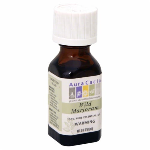 Aura Cacia Wild Marjoram Pure Essential Oil Perspective: front