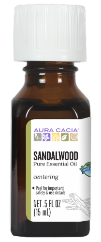 Aura Cacia Sandalwood Pure Essential Oil Perspective: front