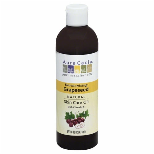 Aura Cacia Harmonizing Grapeseed Skin Care Oil Perspective: front