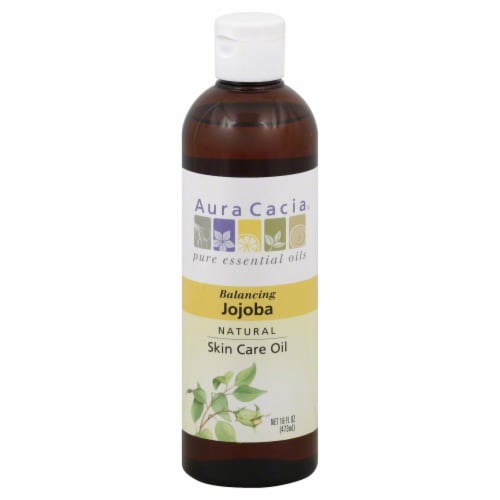 Aura Cacia Balancing Natural Jojoba Skin Care Oil Perspective: front