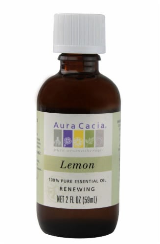 Aura Cacia Renewing Lemon Pure Essential Oil Perspective: front
