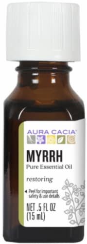 Aura Cacia Myrrh Essential Oil Perspective: front