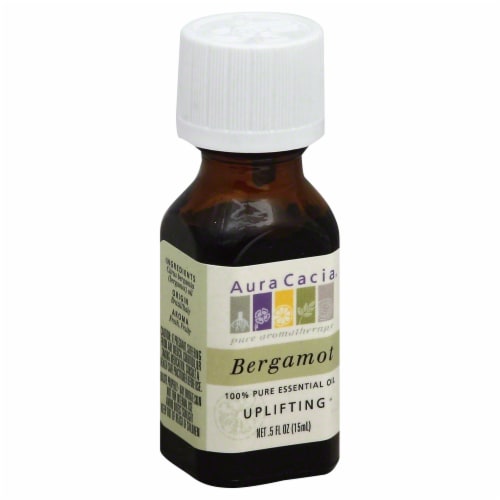 Aura Cacia Bergamot Uplifting Essential Oil Perspective: front