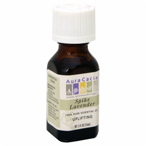 Aura Cacia Uplifting Spike Lavender Pure Essential Oil Perspective: front