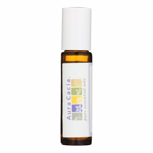 Aura Cacia Bottle Glass Amber Roll-On Perspective: front