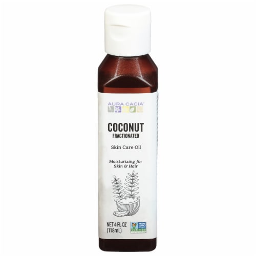 Aura Cacia Coconut Fractionated Skin Care Oil Perspective: front