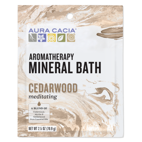 Aura Cacia Meditating Cedarwood Aromatherapy Mineral Bath Perspective: front