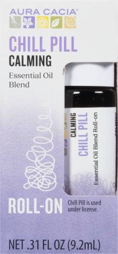 Aura Cacia Relaxing Chill Pill Essential Oil Blend Roll-On Perspective: front