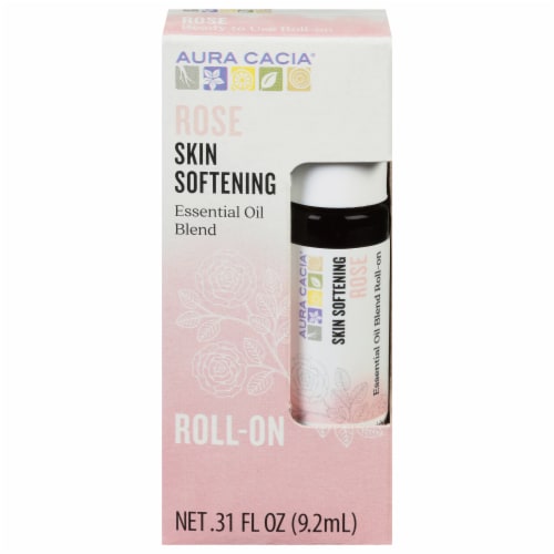 Aura Cacia Rose Silk Softening Essential Oil Blend Roll-On Perspective: front