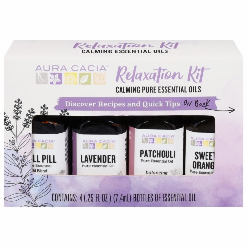 Aura Cacia® Discover Relaxation Pure Essential Oils Kit Perspective: front