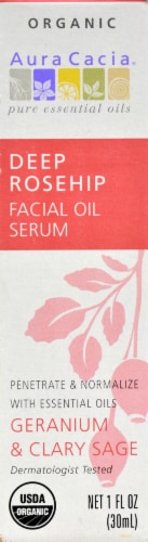 Aura Cacia Deep Rosehip Facial Oil Serum Perspective: front