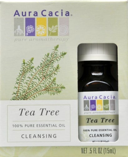 Aura Cacia Tea Tree Cleansing Essential Oil Perspective: front