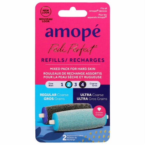 Amope Pedi Perfect Electronic Foot File With 3 Roller Head Refills