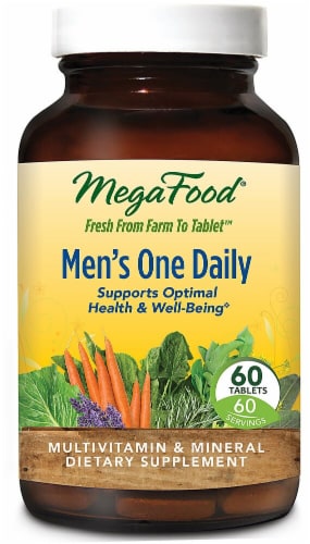 MegaFood Men's One Daily Tablets Perspective: front