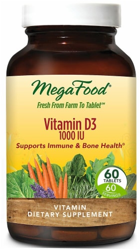 MegaFood Vitamin D3 Tablets 1000 IU Perspective: front