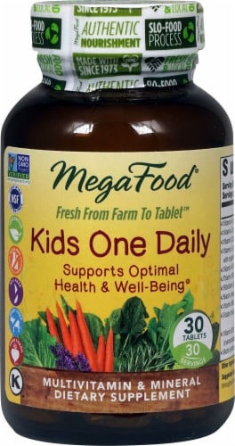 MegaFood Kid's One Daily Multivitamin & Mineral Tablets Perspective: front