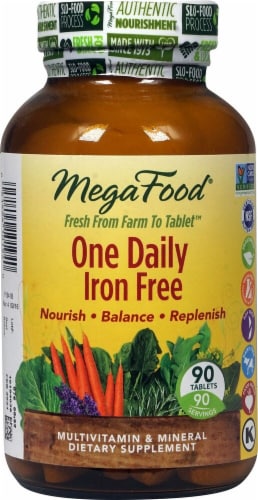MegaFood One Daily Iron Free Tablets Perspective: front