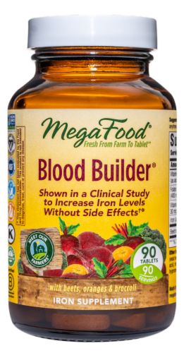 MegaFood® Blood Builder® Iron Supplement Tablets Perspective: front