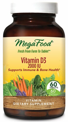 MegaFood Vitamin D3 Tablets 2300 IU Perspective: front