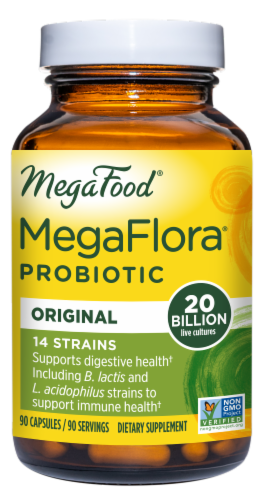 MegaFood® MegaFlora® Probiotic Capsules Perspective: front