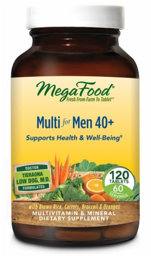 MegaFood Multi for Men 40 Plus Tablets Perspective: front