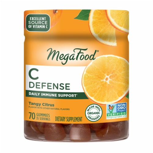 MegaFood® C Defense Tangy Citrus Daily Immune Support Gummies Perspective: front