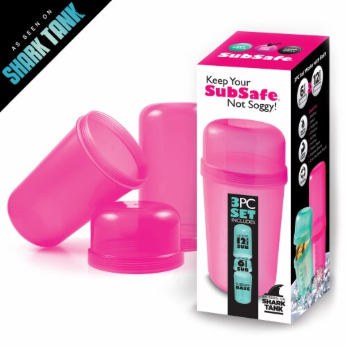 SubSafe Sub Sandwich Container: Hot Pink Perspective: front