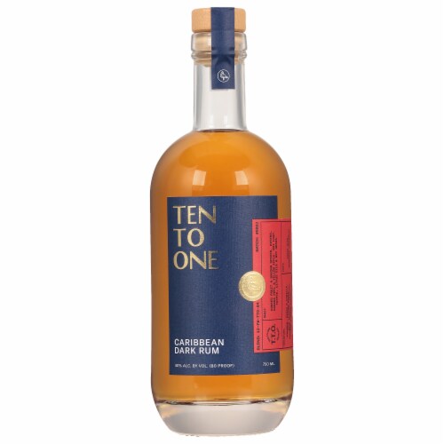 Ten To One Caribbean Dark Rum Perspective: front