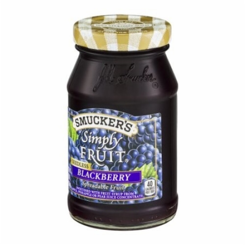 SMUCKER 10 OUNCE SIMPLY FRUIT SEEDLESS BLACKBERRY - EACH Perspective: front