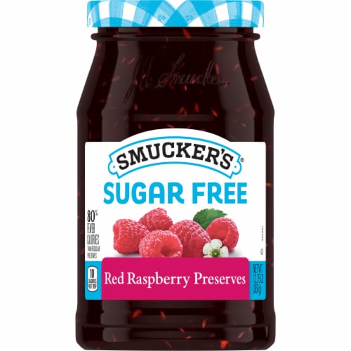 Smucker's Sugar Free Red Raspberry Preserves Perspective: front