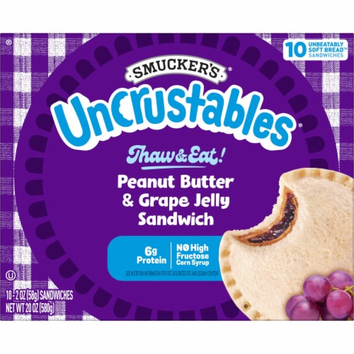 Smucker's® Uncrustables® Peanut Butter & Grape Jelly Sandwich Perspective: front