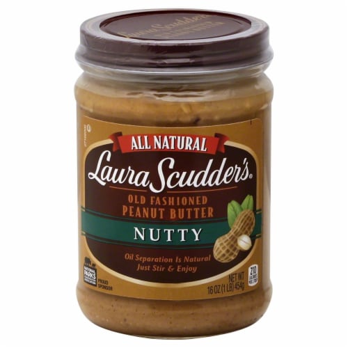 Laura Scudder's All Natural Nutty Old Fashioned Peanut Butter Perspective: front