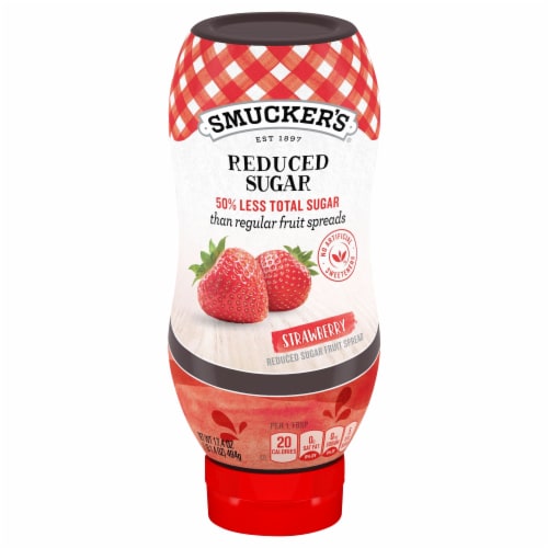 Smucker's Squeeze Reduced Sugar Strawberry Spread Perspective: front