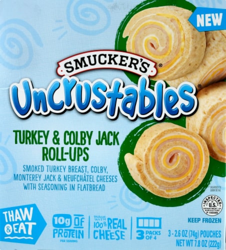 Smucker's Uncrustables Turkey & Colby Jack Roll Ups 3 Count Perspective: front