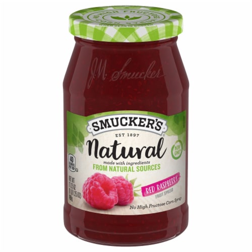 Smucker's Natural Red Raspberry Fruit Spread Perspective: front