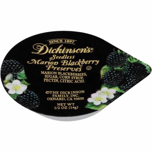 Dickinson Seedless Blackberry Preserves, 1/2 Ounce -- 200 per case. Perspective: front