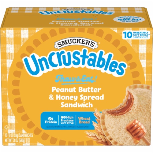 Smucker's® Uncrustables® Peanut Butter and Honey Sandwiches Perspective: front