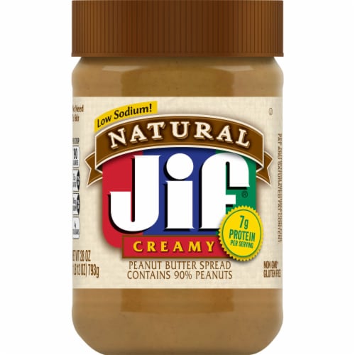 Jif® Natural Creamy Low Sodium Peanut Butter Spread Perspective: front